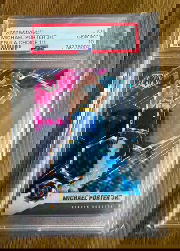 2020 Panini Mosaic Michael Porter Jr Nebula Choice 1/1 PSA 10 #16 Nuggets