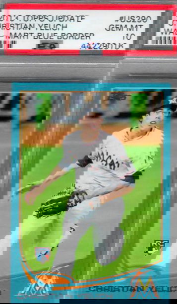 Christian Yelich 2013 Topps Update Wal-Mart Blue Border *Scratch on the case