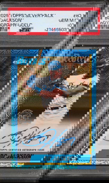 2025 Topps Silver Pack Gold Bo Jackson #BJ Auto /50 PSA 10