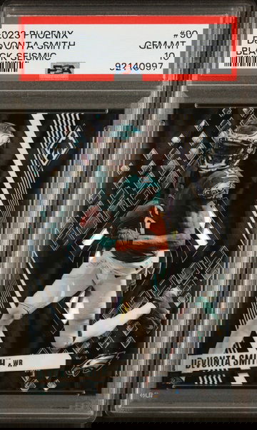 2023 Panini Phoenix Black Seismic Devonta Smith #90 /10 PSA 10