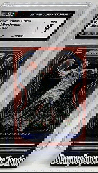 2020-21 Panini Prizm Choice Red #19 Allen Iverson SP /88 CGC 9 Mint Sixers