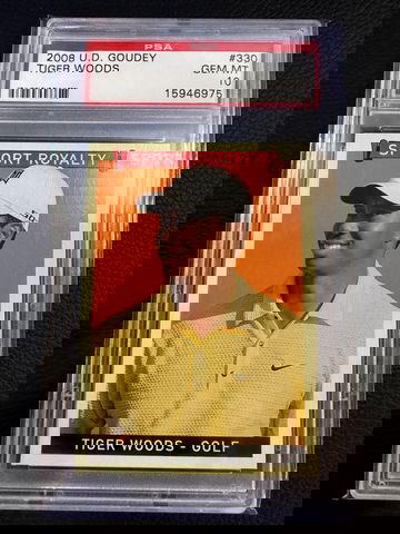 2008 Tiger Woods UD Goudey Sport Royalty PSA 10