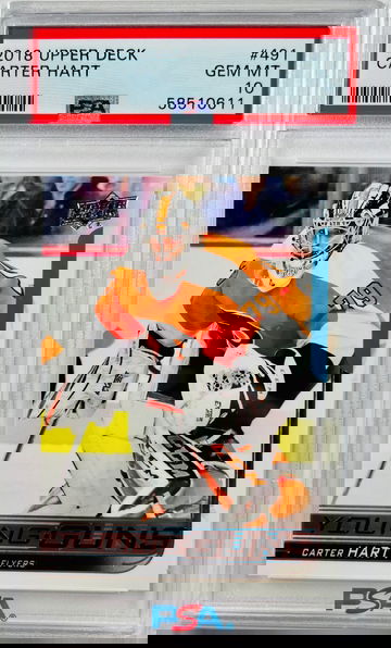 2018 Upper Deck Carter Hart Young Guns Rookie RC PSA 10 Gem Mint