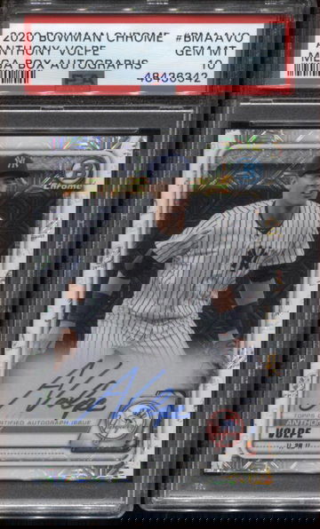 2020 Bowman Chrome #BMAAVO Anthony Volpe Mega Box Autographs PSA 10