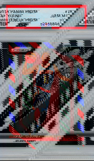 2018 Panini Prizm Red White & Blue Trae Young PSA 10 Gem - Mint