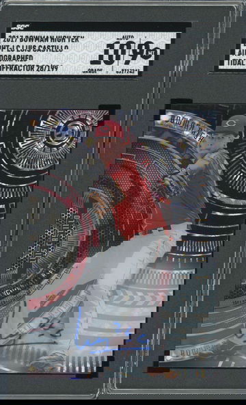 2017 BOWMAN HIGH TEK LUIS CASTILLO REDDS ON-CARD AUTO SGC 9 AUTO 10!