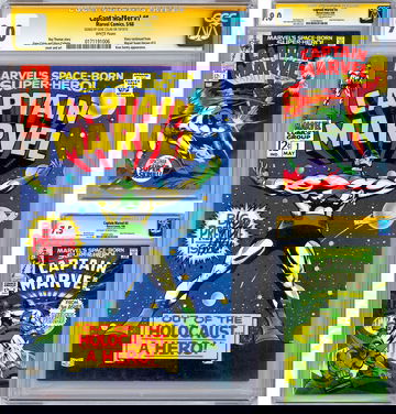 CAPTAIN MARVEL #1-2-3 CGC-SS 9.0-9.0-7.5 SIGNED BY GENE COLAN & STAN LEE 1968