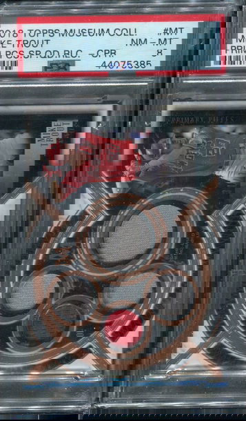 2018 Topps Museum Collection Primary Pieces Single Player Quad Relic Copper - Mike Trout RARE POP 2 SP/99 PSA 8 NM-MT