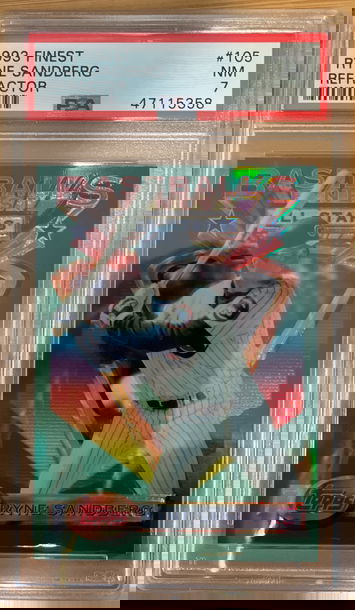 Ryne Sandberg HOF - Topps Finest 1993 REFRACTOR - RARE - PSA 7 NM