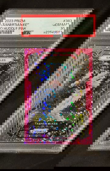 2023 Prizm Tanner McKee #383 Pink No Huddle PSA 10 Gem Mint Pop 1