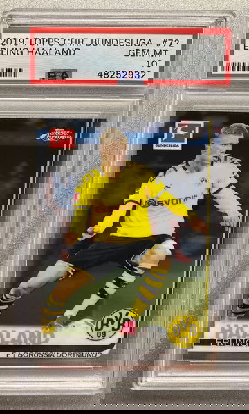 ERLING HAALAND 2019 TOPPS CHROME ROOKIE PSA 10 GEM MINT 