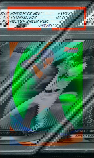 💎🦁 2020 Bowman's Best SPENCER TORKELSON 🟢Green Refractor Parallel #63/99 👻🚨