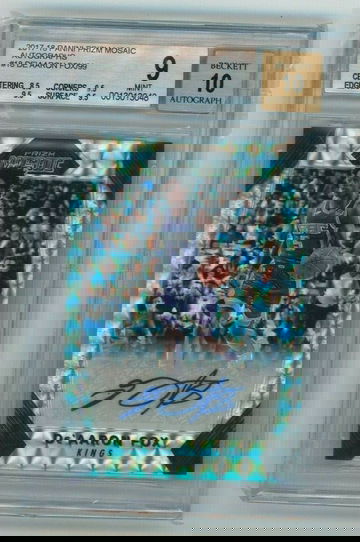 De'Aaron Fox RC 2017 Panini Prizm Mosaic #18 Rookie Autograph BGS 9 10 Auto