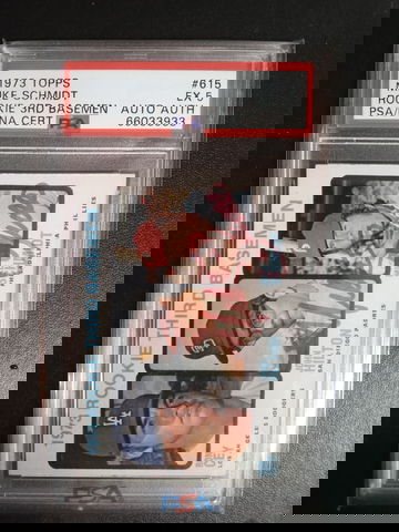 1973 Topps #615 Mike Schmidt RC PSA 5 Red Auto 