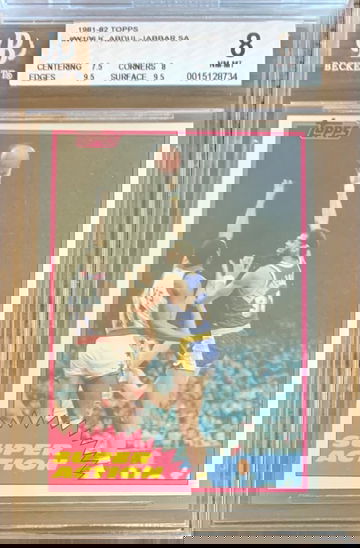 1981-82 Topps Basketball Card Kareem Abdul-Jabbar #106 WEST - Graded BGS 8 NM-MT