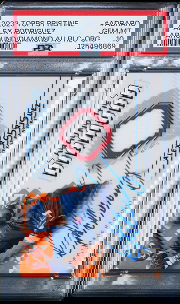 /25 PSA 10 Slab 2023 Topps Pristine Alex Rodriguez ORANGE Diamond Auto Relic