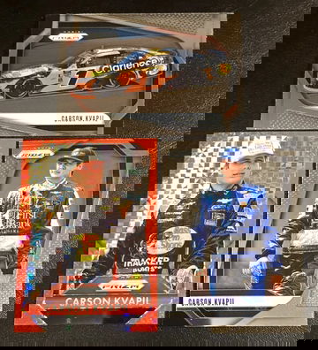 2025 Panini Prizm NASCAR  Carson Kvapil  Red Power Plaid /175,  Pit Road & Base 