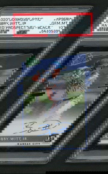 2020 Panini Donruss Optic RPS-BW Bobby Witt Jr. Rated Prospect Sig - Black /35 PSA 10 Gem Mint Kansas City Auto