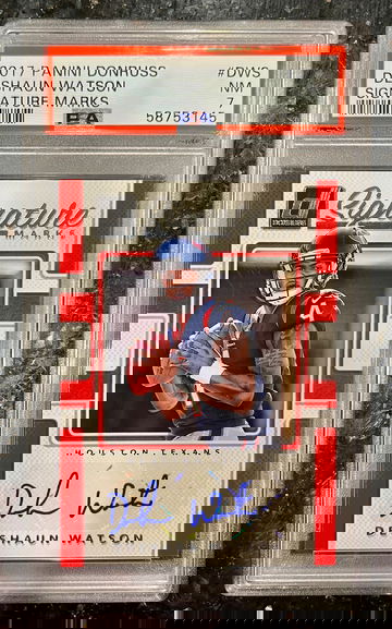 2017 DESHAUN WATSON PANINI DONRUSS SIGNATURE MARKS #DWS ROOKIE RC AUTO PSA 7