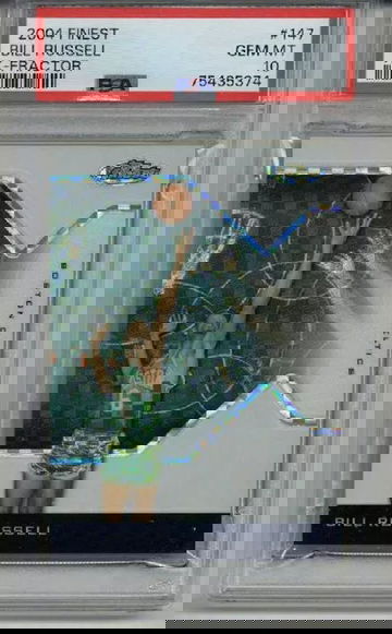 2004 TOPPS FINEST X-FRACTOR #44 BILL RUSSELL CARD /199 CELTICS PSA 10 LOW POP