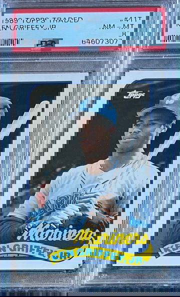 1989 TOPPS TRADED KEN GRIFFEY JR. - PSA 8 NM-MT