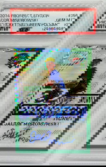 2024 Prospect Edition JACOB MISIOROWSKI Green Pulsar Prizm Auto /25 PSA 10