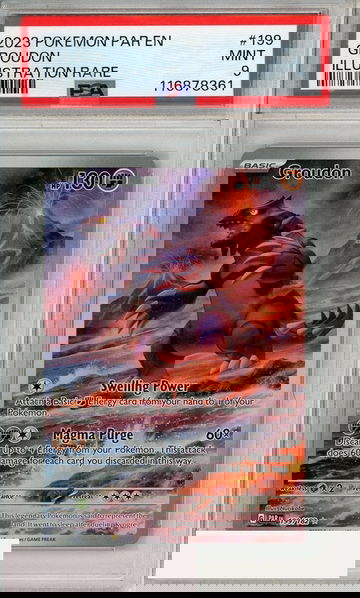 2023 POKEMON PAR EN-PARADOX RIFT GROUDON #199 ILL RARE PSA 9 MINT