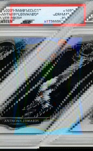 2020 PANINI SELECT SILVER PRIZM ANTHONY EDWARDS ROOKIE RC TIMBERWOLVES PSA 10