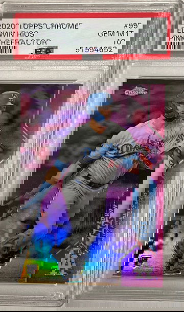 2020 Topps Chrome Pink Refractor Edwin Rios PSA 10