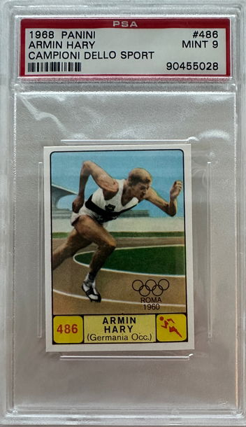 1968 Panini Campioni Dello Sport Armin Hary Track & Field #486 PSA 9