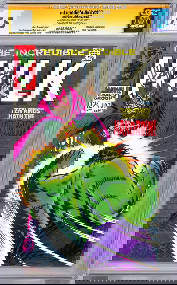 INCREDIBLE HULK #107 CGC SS 7.5 SIGND ORIG ARTIST HERB TRIMPE NICK FURY APP 1968