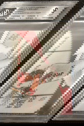 2004 Leaf Certified Materials Albert Pujols Fabric of the Game Reward BGS 9