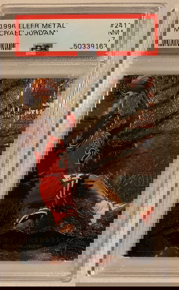 1996 Fleer Metal #241 Michael Jordan PSA 7 NM Metal Shredders