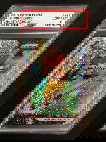 2018 Panini Prizm - Derrius Guice - Rookie White Sparkle SSP (/20?) PSA 10 Gem
