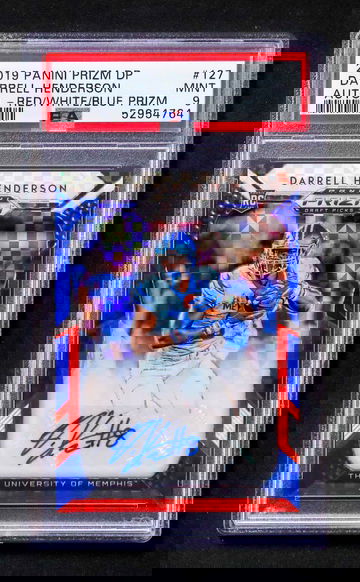 2019 Prizm Draft Picks - Darrell Henderson - Rookie Auto Red White Blue /99 - PSA 9 Mint