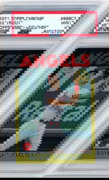 2021 Topps Chrome #86BC2 Mike Trout '86 Topps Baseball-Gold Refractor PSA 9 MINT!