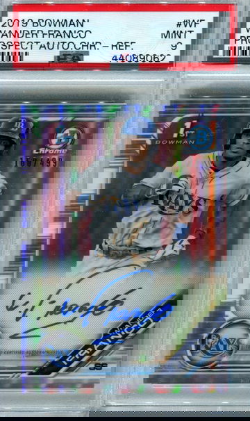 2019 Wander Franco bowman chrome auto refractor /499 PSA 9