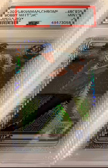 2020 Bowman Chrome Bobby Witt Jr. Mega Box Refractor Prospects 1st Bowman #BCP25 PSA 9