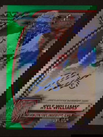 2024 Bowman Chrome #PA-KWI Kyle Williams 1st Green Auto /99