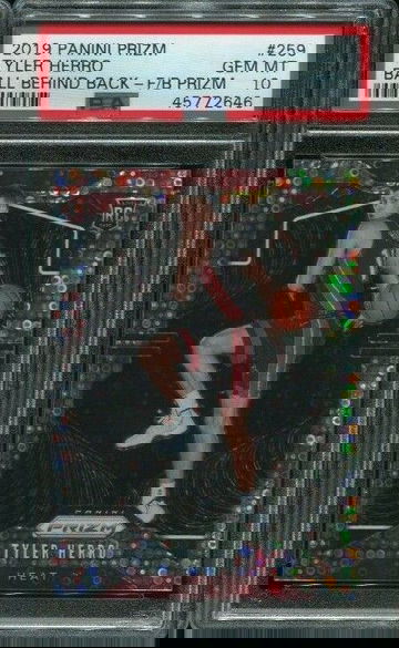 2019 Panini Prizm Tyler Herro Prizm Fast Break Silver Variation Rookie RC PSA 10
