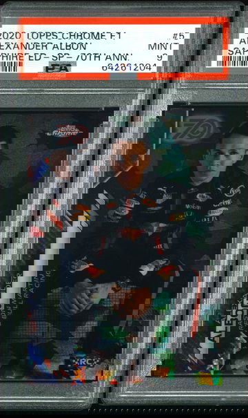 2020 Topps Chrome Alexander Albon Variation 70th Anniversary Sapphire/70 Rookie RC Formula 1 F1