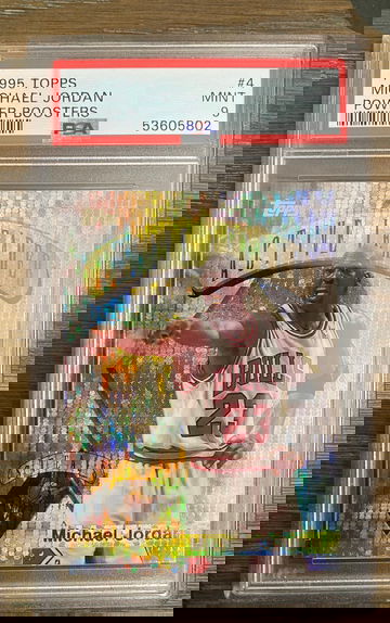 1995 topps #4 Michael Jordan power boosters psa9