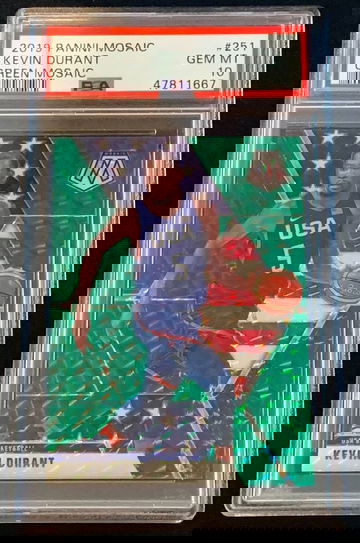 2019 Panini Mosaic Kevin Durant USA Green Mosaic PSA 10