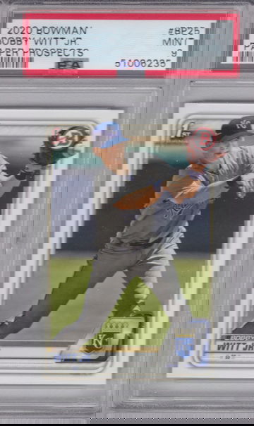 2020 Bowman Bobby Witt Jr. Paper 1st Bowman PSA 9 SP Royals