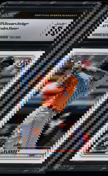 2020 Bowman Paper Yordan Alvarez RC #25 Houston Astros - CSG Gem Mint 10