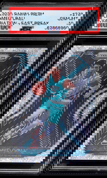 2020 Prizm LAMELO BALL Photo Variation - Fast Break Rookie #278 PSA 10 GEM MINT - POP 19