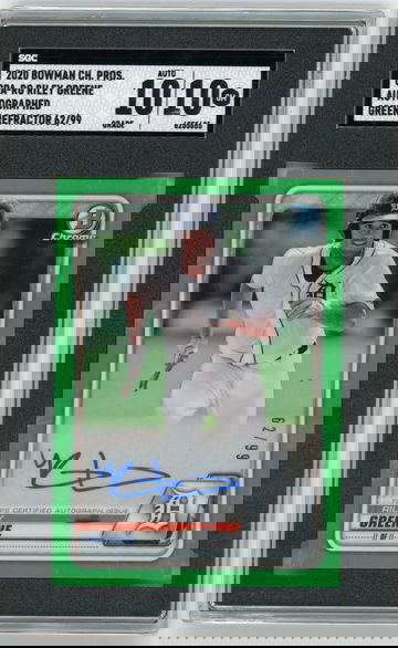 2020 Bowman Chrome CPA-RG Riley Greene Auto Green Refractor #'d 62/99 SGC 10 / 10 GEM MINT Tigers