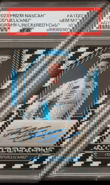 2023 Panini Prizm Nascar Autographs Autograph-Checkered Flag Todd Gilliland #ATGD PSA 10