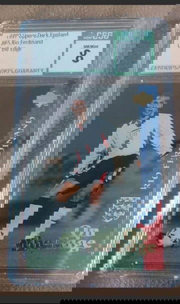 1997 UPPER DECK ENGLAND #65 RIO FERDINAND CSG 8 NM/MINT ON THE EDGE ROOKIE RC 