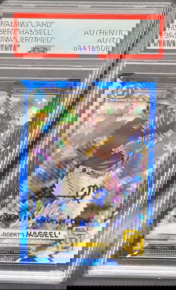 2021 Bowman Chrome Sapphire Robert Hassell ITP Auto w/Inscription “2020 1st round pick” PSA/DNA Authentic